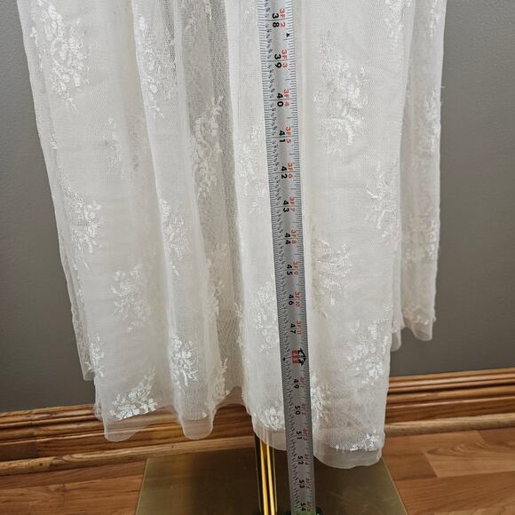 Anthropologie Me Be Ruffle Maxi Dress Wedding White Boho Cottagecore Lace - Picture 5 of 10